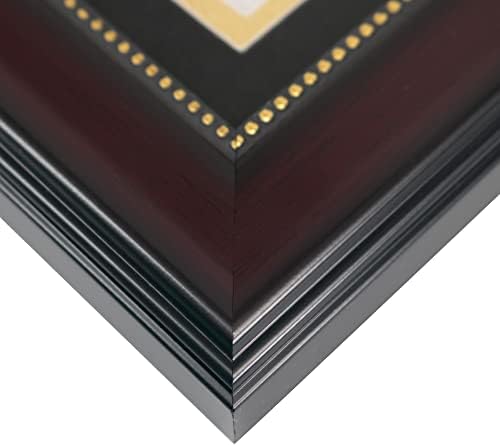 GraduationMall Graduation Photo Shadow Box Frame with Tassel Holder for 5x7 Pictures,Real Glass,Black over Gold Double Mat,Wall & Tabletop Design - Image 6