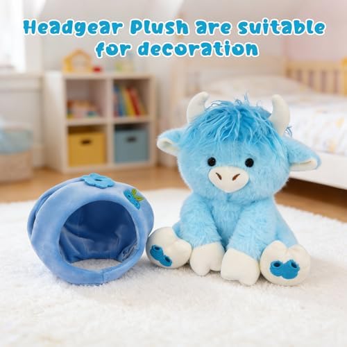 Blueberry Highland Cow Plush Toy-8inch Highland Cow Stuffed Animal - Image 4