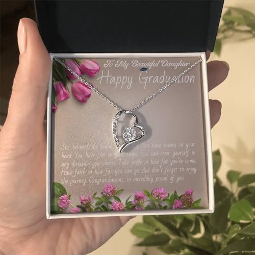 VIRAGIL 2023 Graduation Gifts for Her, Class of 2024 Love Knot Sterling Silver Pendant Necklace Senior College Graduation Jewelry Gifts for Girl Daughter - Image 3