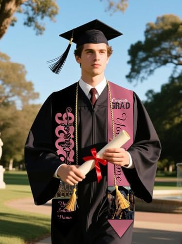 Personalized Graduation Stole Sash Custom Class of 2026 Congratulation Graduation Gifts with Photo - Image 6