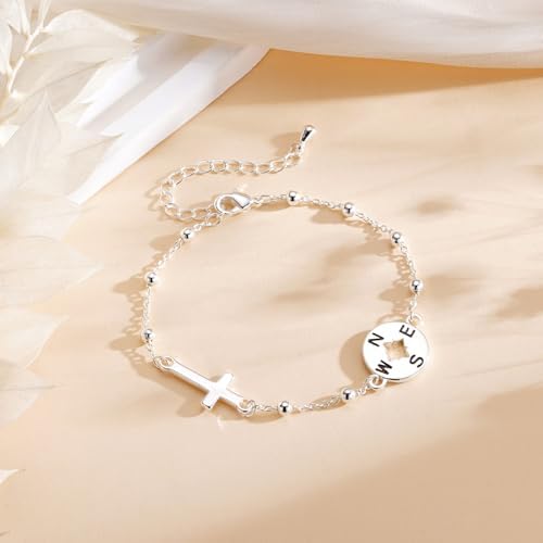 Gnamy Class of 2026 Graduation Gift for Her, Adjustable Compass Cross Bracelet College Middle High School University Graduation Gifts for Women Girls Teenage Teens - Image 2