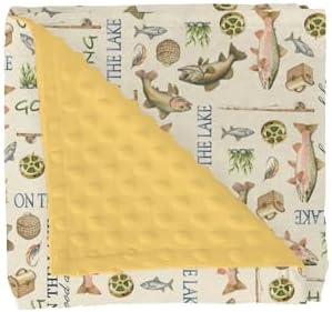 Gone Fishing Baby Blankets for Girl Boy Vintage Lake Fishing Lovers Gift Soft Mink with Dotted Backing Double Layer Swaddle Blanket Outdoors Adventure Nursery Bed Blanket Infant Toddler Crib 30x40 by GrowhappyGrowhealthy