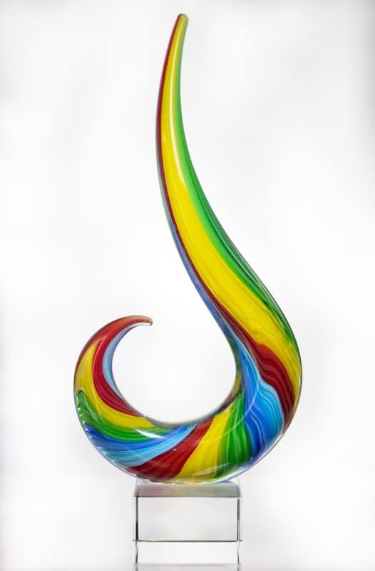 Badash Crystal - Rainbow Note Murano Style 16 Inch Centerpiece