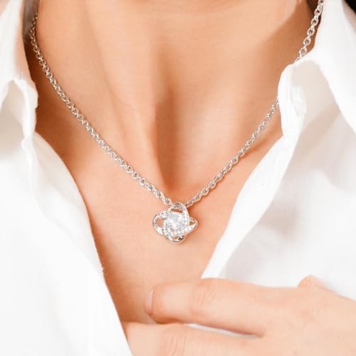 VIRAGIL 2023 Graduation Gifts for Her, Class of 2024 Love Knot Sterling Silver Pendant Necklace Senior College Graduation Jewelry Gifts for Girl Daughter - Image 6