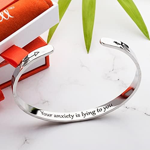 Carviell Bracelets for Women – 100+ Meaningful Engraved Messages – Solid 316L Surgical Stainless Steel Cuff Bracelet – Gift Ready - Image 3