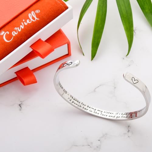 Carviell Bracelets for Women – 100+ Meaningful Engraved Messages – Solid 316L Surgical Stainless Steel Cuff Bracelet – Gift Ready - Image 4