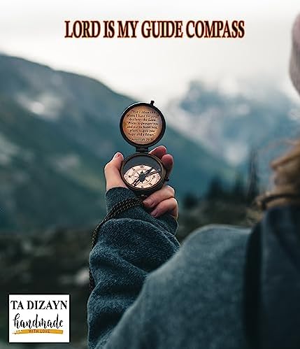 For I Know The Plans I Have For You, Jeremiah 29:11, Solid Brass Directional Engraved Compass, Baptism Gifts for Boys Girls, First Communion, Christian Gifts for Men, First Confirmation Gifts for Boys - Image 2
