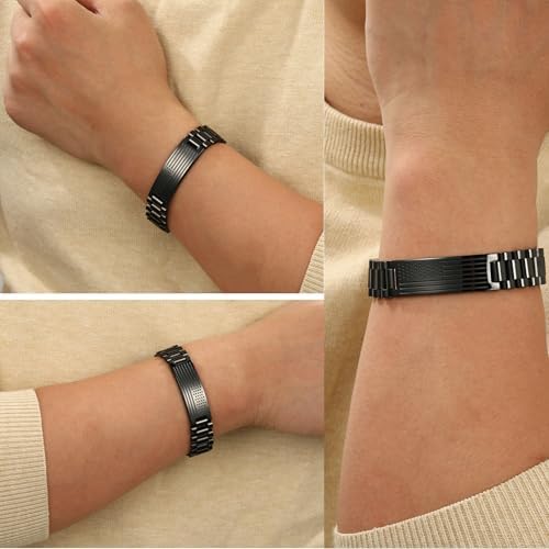 P. BLAKE American Flag Bible Verse Bracelet for Men, Stainless Steel Engraved Scripture Bracelet Christian Religious Christmas Birthday Jewelry Gifts - Image 5