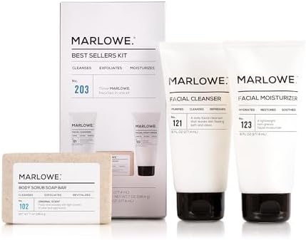 MARLOWE. Men's Skin Care Set, Best Sellers Kit, Soap, Cleanser, Moisturizer by MARLOWE