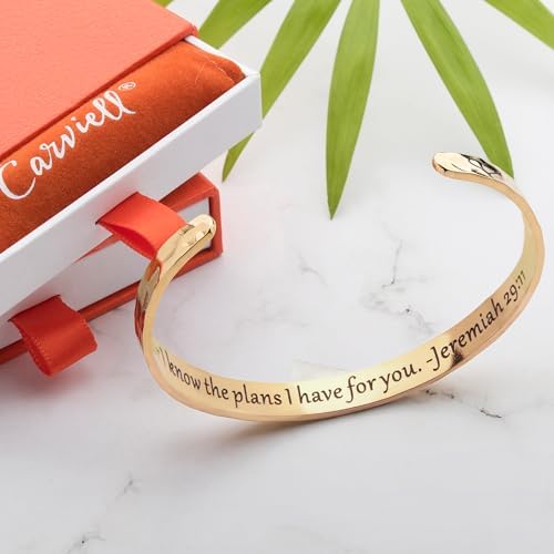 Carviell Bracelets for Women – 100+ Meaningful Engraved Messages – Solid 316L Surgical Stainless Steel Cuff Bracelet – Gift Ready - Image 4
