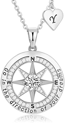 Peeshow Graduation for Her Gifts, 2026 College Graduation Women's Gift, Inspirational 925 Sterling Silver Based Compass Necklaces Gifts for Daughter Granddaughter Friend High School Masters Degree by PeeshowJewelry