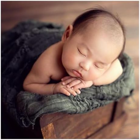 Honra Orraphtstu Newborn Photography Props Baby Photo Posing Wraps Girls Boys Photoshoots Blanket Vintage Fringed Texture Layers (Green) by Unknown