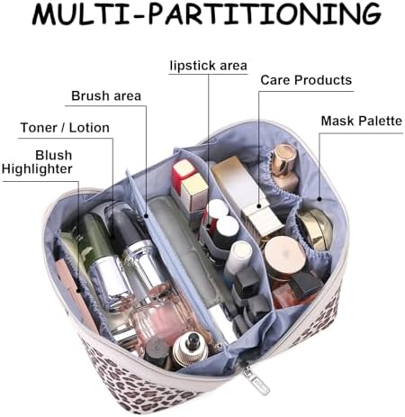 BOYATU Travel Makeup Bag Organizer: 3 Pcs Leopard Cometic Bag Set for Women - Image 3