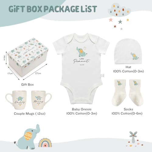 AW BRIDAL New Parents Gifts for Couples, Elephant Baby Gift Baskets Shower - Image 3