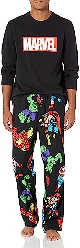 Amazon Essentials Disney | Marvel | Star Wars Men's Soft & Comfortable Flannel Pajama Sleep Sets by AmazonEssentials