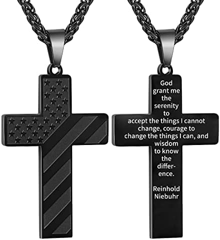DuoDiner 18+2" Cross Necklace for Men Boys Christian Confirmation Gifts by Duodiner