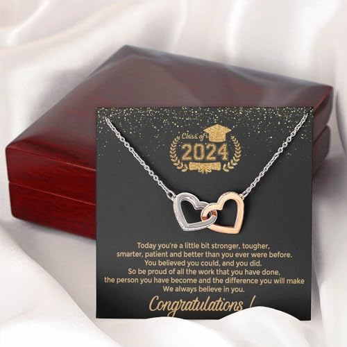 VIRAGIL 2023 Graduation Gifts for Her, Class of 2024 Love Knot Sterling Silver Pendant Necklace Senior College Graduation Jewelry Gifts for Girl Daughter - Image 3