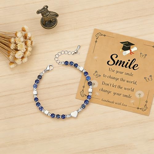 Graduation Gifts， Class of 2026 Natural Gemstone Graduation Bracelet for Her - Gift for Middle School, High School & College Women Graduates - Image 2