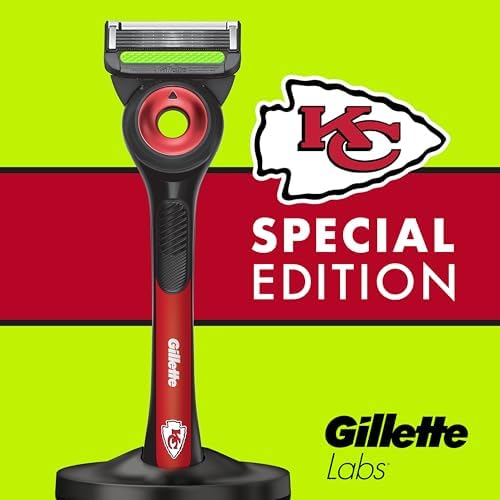 Gillette Labs Special NFL Chiefs Edition Shaving Razor for Men - 1 Handle, 1 Razor Blade Refill, Perfect for Game Day Grooming, GilletteLabs with Exfoliating Bar - Image 7