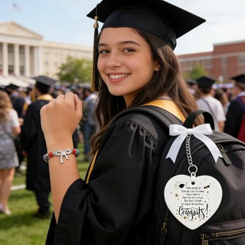 LINGYUAN Graduation Bracelet for Her 2026, Beaded Jewelry Gift with Inspirational Message Card, Adjustable Keepsake for High School or College Graduate - Image 4