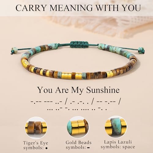 JoycuFF Morse Code Bracelets Christmas Birthday Gifts for Women Her - Image 3