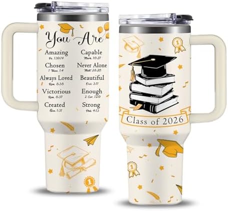 2026 Graduation Gifts for Her, Him - Class of 2026 Tumbler 40oz - Congrats Grad Gift for Class of 2026 - Masters Degree, PHD, High School Senior, College Graduation Gifts for Graduate Students by NIAXAUYT