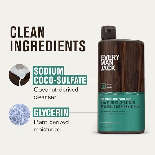 Every Man Jack Hydrating Body Wash for Men, Sea Minerals Citron, 2pk - Image 5