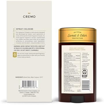 Cremo Mens Gift Set, Spice & Black Vanilla - Cologne & Antiperspirant - Image 2