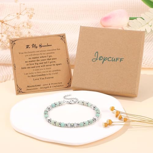 Gifts for Women Moonstone Bracelet, Amazonite Imperial Jasper Bracelets - Image 6