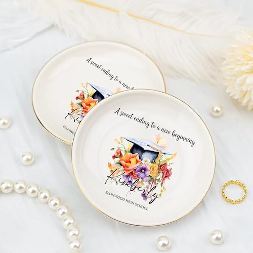 IZI POD Personalized Graduation Gifts for Her, Graduation Jewelry Dish, A Sweet Ending to a New Beginning, Gradua Senior Class of 2026, Gifts for Her, Women, Best Friends /3 - Image 3