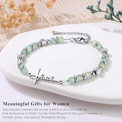 JoycuFF Gifts for Women Cross Faith Bracelet Christian Gifts - Image 3