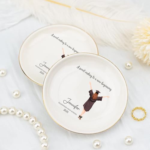 IZI POD Personalized Graduation Gifts for Her, Graduation Jewelry Dish, A Sweet Ending to a New Beginning, Gradua Senior Class of 2026, Gifts for Her, Women, Best Friends /1 - Image 4