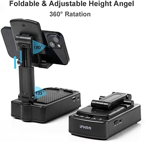 Gifts for Men Women, Phone Stand with Bluetooth Speaker BT5.3, Gifts for Him Dad Who have everything, Phone Holder with Wireless Speaker for iPhone/Android/Tablet, Tech Gadgets,Birthday Gifts for Men - Image 3
