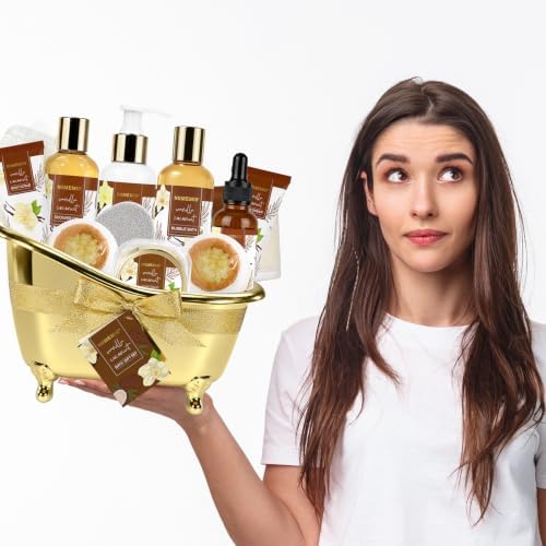 Mother's Day Gift, Spa Gift Basket for Women, 8pcs Spa Kit Set with Body Wash, Bubble Bath, Scrub, Bath & Beauty Skin Care Gift Sets, Christmas Gifts Set for Women, Her, Mom - Image 6