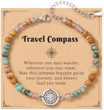 Compass Bracelet for Women, Retirement You Will Be Missed Travel Gifts by HGDEER