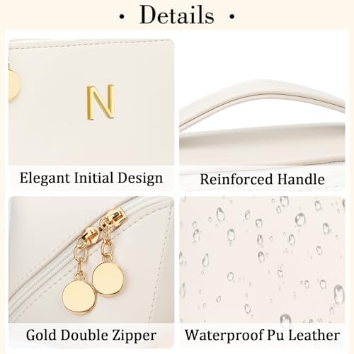 Initial Makeup Bag Personalized Gift for Women Teen Girls - Image 4