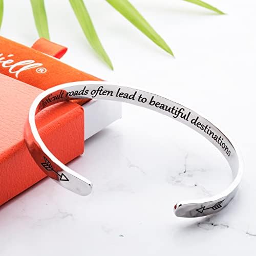 Carviell Bracelets for Women – 100+ Meaningful Engraved Messages – Solid 316L Surgical Stainless Steel Cuff Bracelet – Gift Ready - Image 5