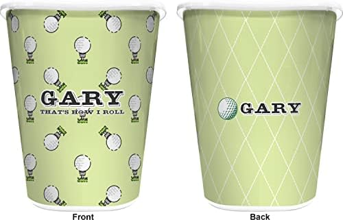 YouCustomizeIt Personalized Golf Waste Basket - Double Sided (White) - Image 2