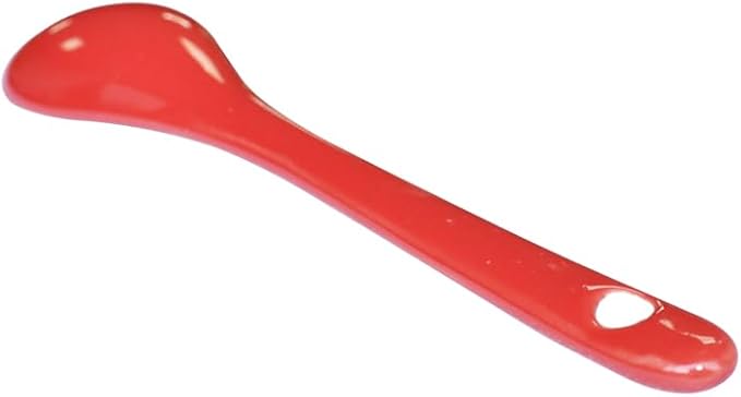 Red 6 pcs Porcelain Egg Spoons Ceramic Spoons 4.7 inch Coffee Dessert Yogurt Tea Milky Tea