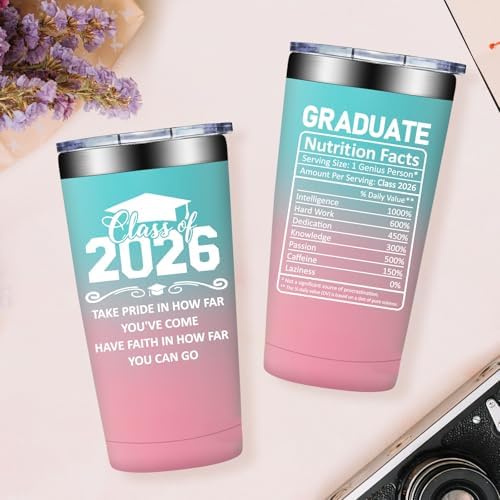 Grifarny Graduation Gifts Her, Girls 2026 - College, High School, Middle School Graduation Gifts for Women - Class of 2026 Graduate Tumbler Mug 20 oz - Image 7