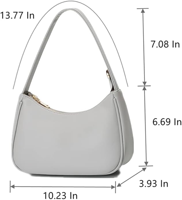 Shoulder Bags for Women, Cute Hobo Tote Handbag Mini Clutch Purse with Zipper Closure