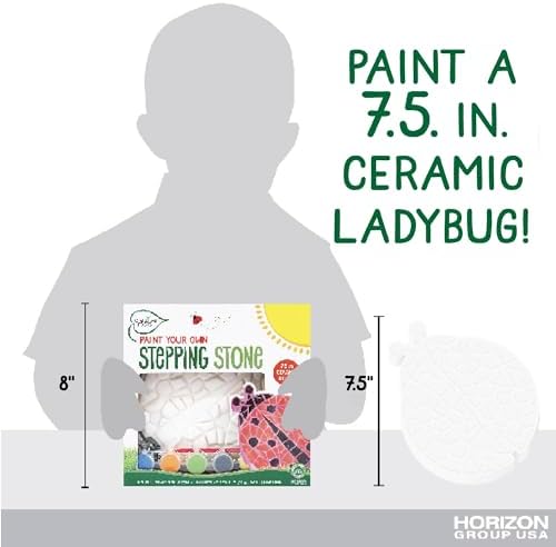 Creative Roots Mosaic Ladybug Stone, Includes 7-Inch Ceramic Stepping Stone & 6 Vibrant Paints, DIY Garden Stepping Stone Kit for Kids Ages 6+ - Image 5