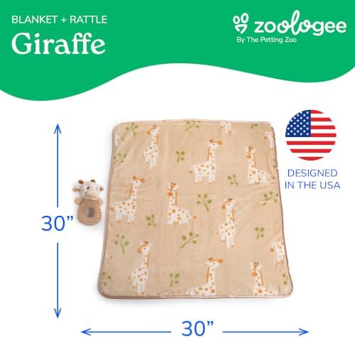The Petting Zoo Giraffe Blanket Stuffed Animal Plushie, Kids Gifts, 30 in - Image 3