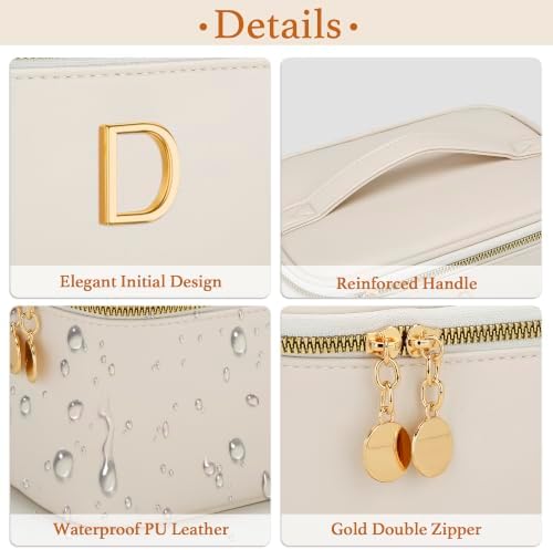 Personalized Initial Travel Makeup Toiletry Bag Gifts for Women - Image 6