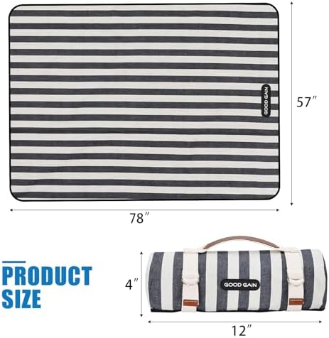 Picnic Blankets Outdoor Extra Large - Waterproof Picnic Blanket with Carry Strap | Machine Washable Picnic Mat with Sandproof Backing for Park,Grass,Hiking,Travel,Concerts,Indoor(Aegean Blue) - Image 4