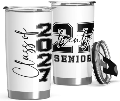 Class of 2027 Senior Night Gifts for Men Women 20oz Seniors Year Tumbler by Konijoyce