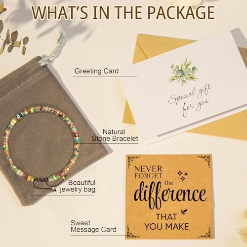 AGOT Thank You Gifts for Women: Teacher Appreciation Office Gifts for Coworkers Employee Boss Lady Manager Colleague Natural Stone Bracelet - Image 4