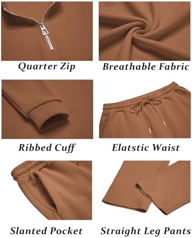 COOFANDY Men's 2 Piece Tracksuit Set Polo Athletic Sweatsuit Quarter Zip Jogging Long Sleeve Casual Sports Outfits - Image 5