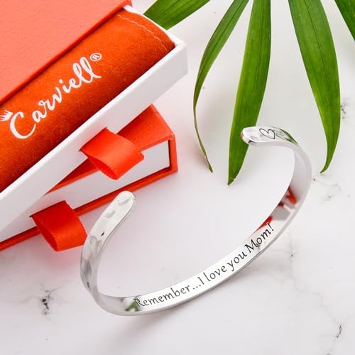 Carviell Bracelets for Women – 100+ Meaningful Engraved Messages – Solid 316L Surgical Stainless Steel Cuff Bracelet – Gift Ready - Image 3