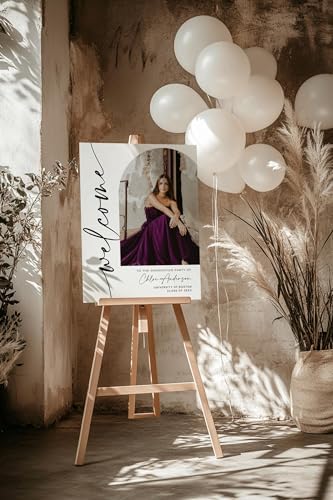 Personalized Graduation Party Welcome Sign with Photo, Minimalist Grad Sign, Graduation Decorations Party, Class of 2026 Welcome Poster, Senior Party Sign, Graduation Celebration Sign#12 - Image 2